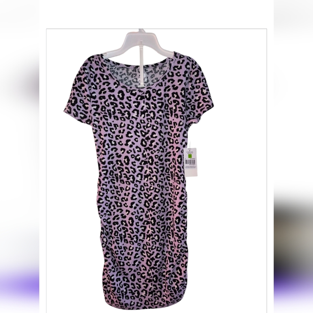 Leopard Print Purple Dress